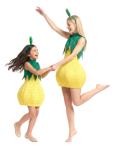 Duo ananas kostuum voor moeder en dochter