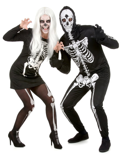 Déguisement de couple squelettes Halloween adulte