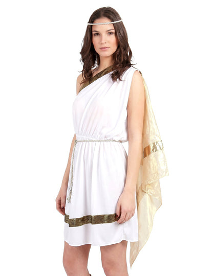 Déguisement déesse romaine avec cape femme
