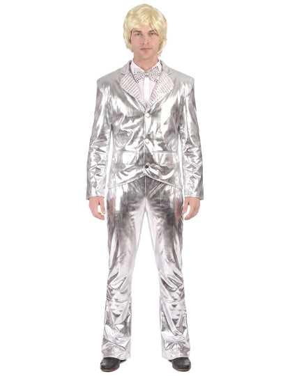 Déguisement Disco Argent brillant Homme