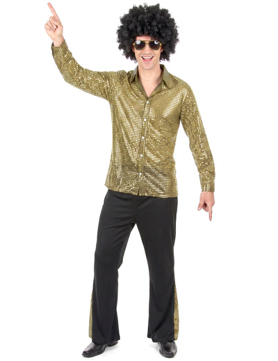 Déguisement disco doré à paillettes homme