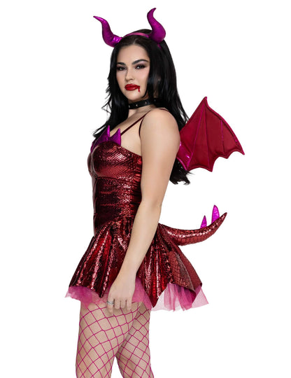 Déguisement dragon rouge sexy luxe femme