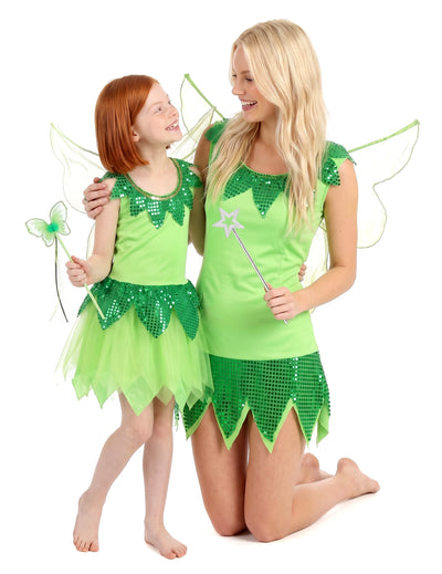 Déguisement duo de fée verte mère et fille
