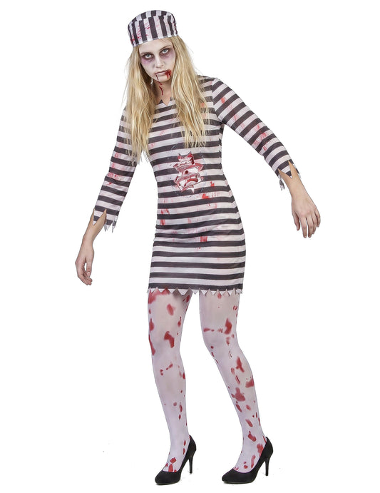 Déguisement effrayant prisonnière zombie femme