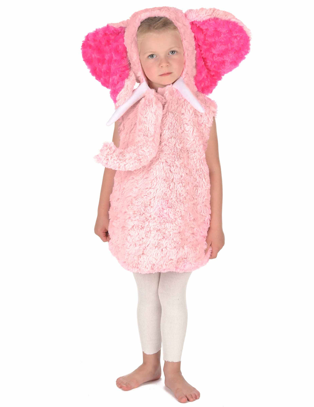 Vooraanzicht van het roze olifantenkostuum voor kinderen