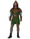 Déguisement elfe archer pour adulte vert et marron avec capuche