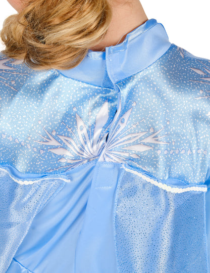 Détail du système d'attache au cou du déguisement Elsa Reine des Neiges 2 classique