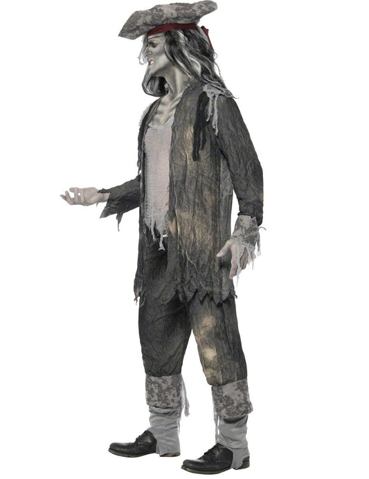 Vue de profil du déguisement fantôme pirate pour homme