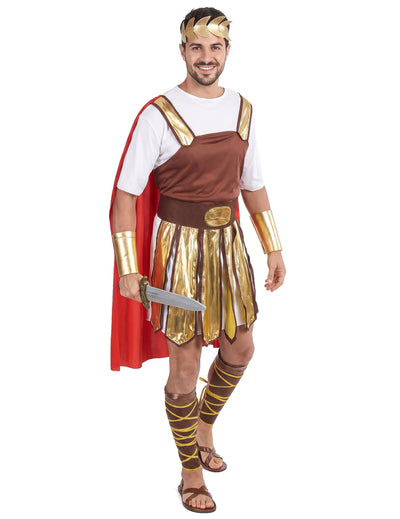 Déguisement gladiateur romain cape rouge homme
