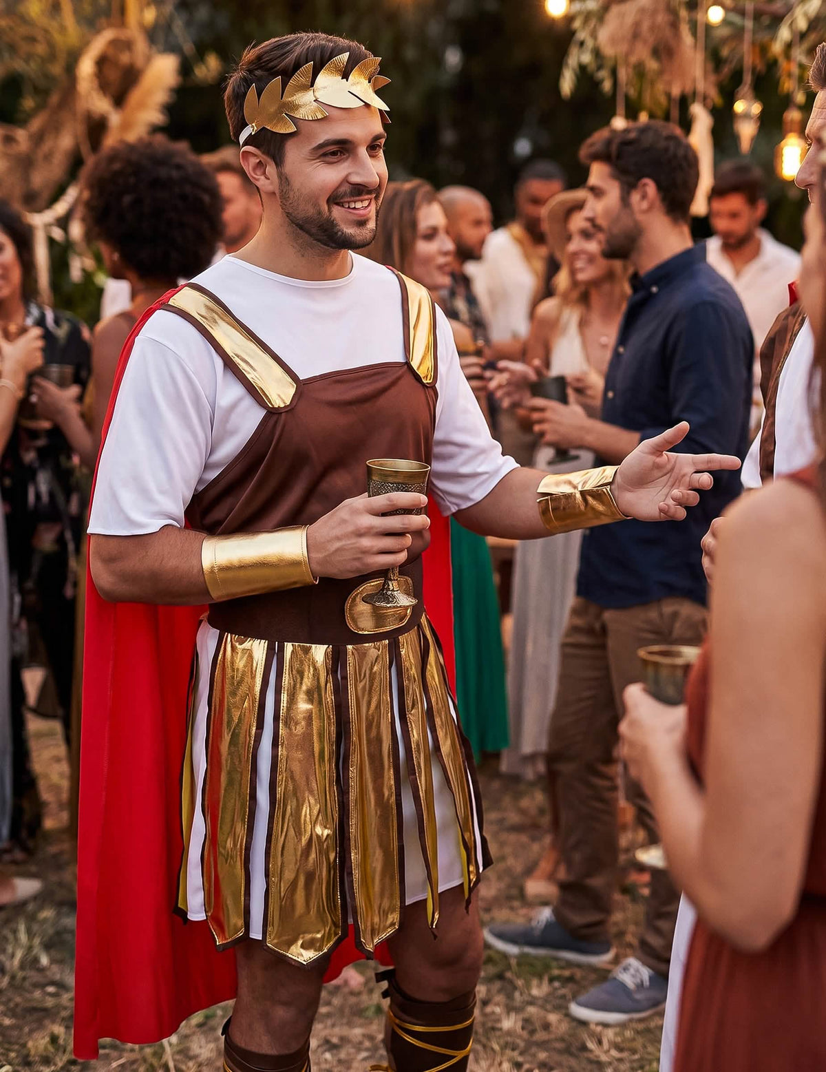 Déguisement gladiateur romain cape rouge homme