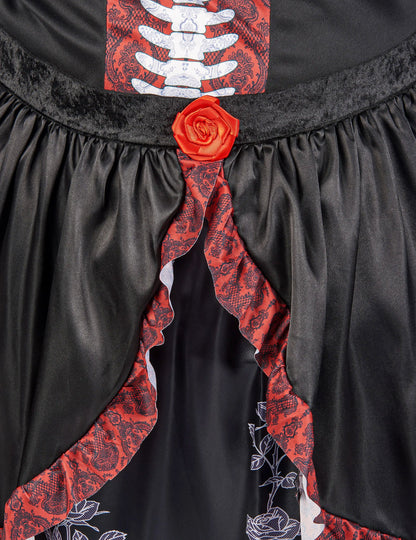Déguisement grande taille robe longue Dia de los muertos femme