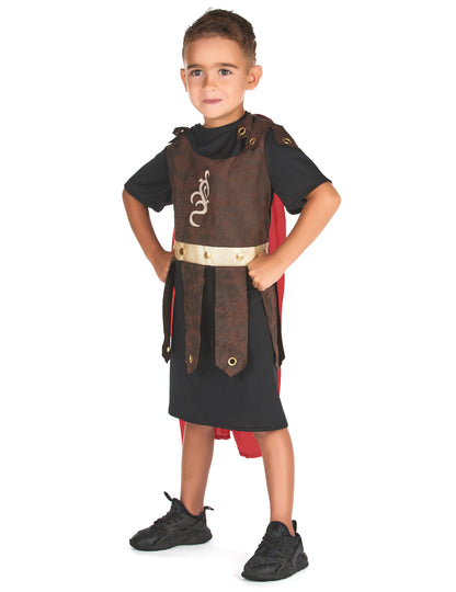 Vue de face du déguisement de guerrier gladiateur pour garçon