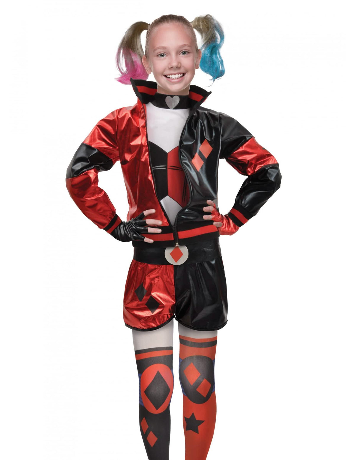 Vue de face du déguisement Harley Quinn™ pour fille