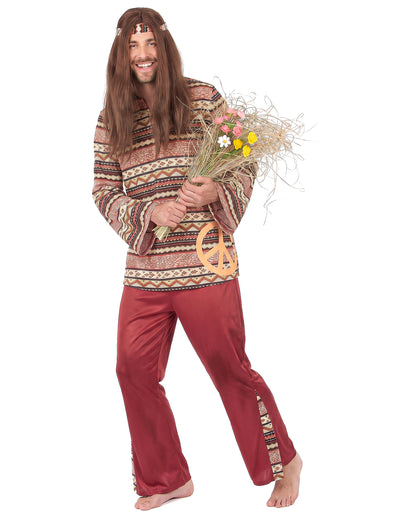 Déguisement hippie bordeaux homme