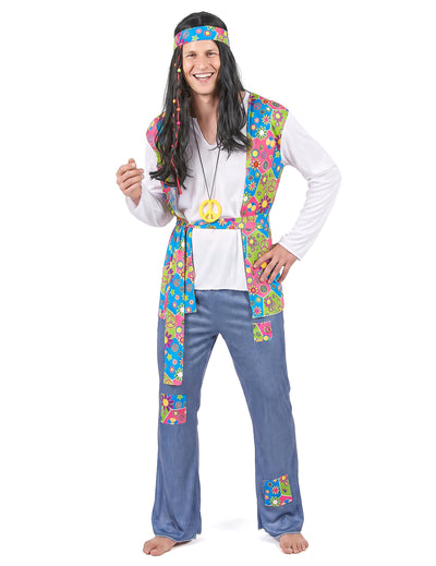 Déguisement hippie effet jean homme
