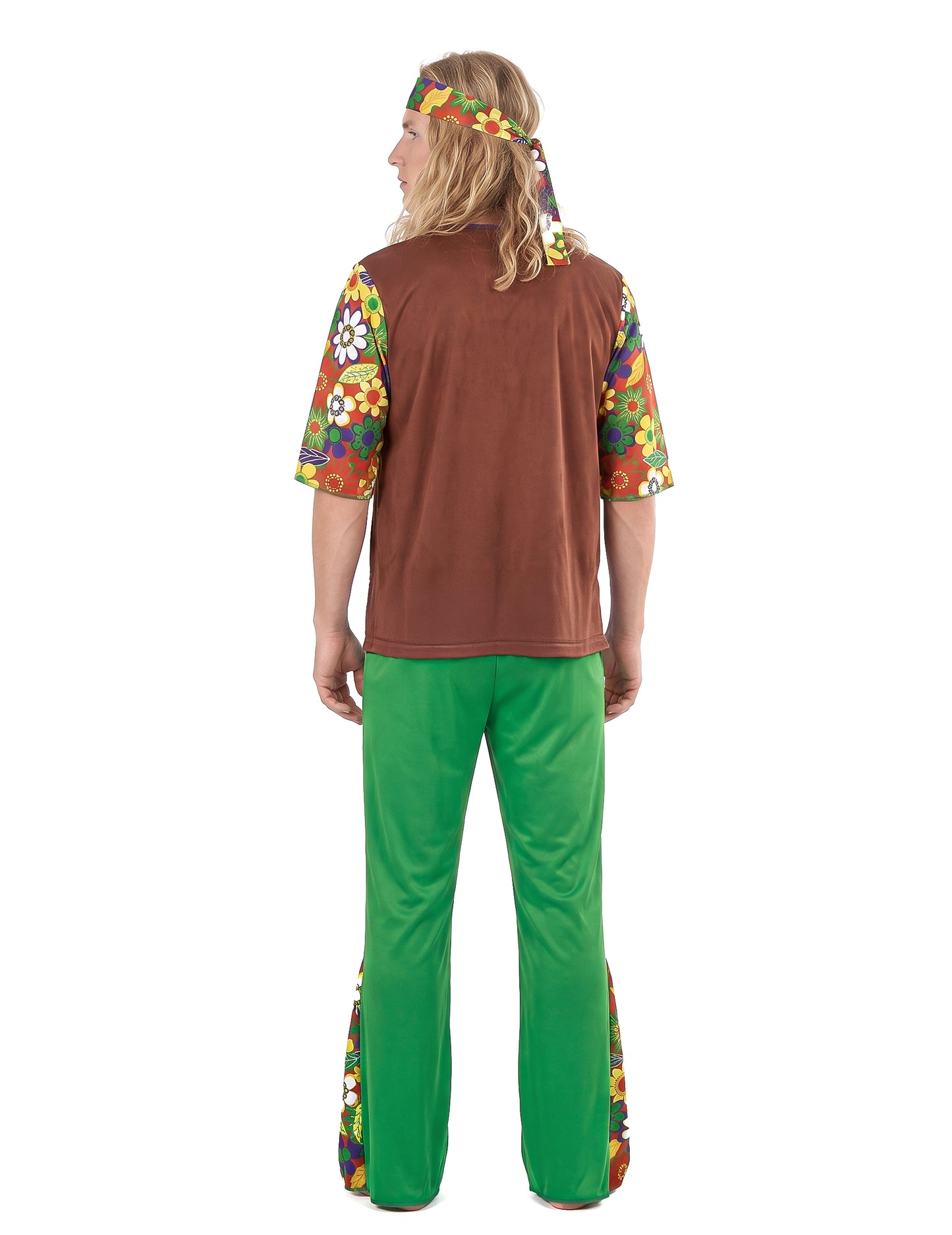 Kleurrijk Flower Power hippiekostuum voor mannen