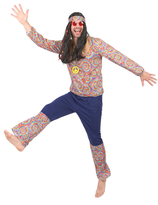 Déguisement hippie motif psychédélique homme
