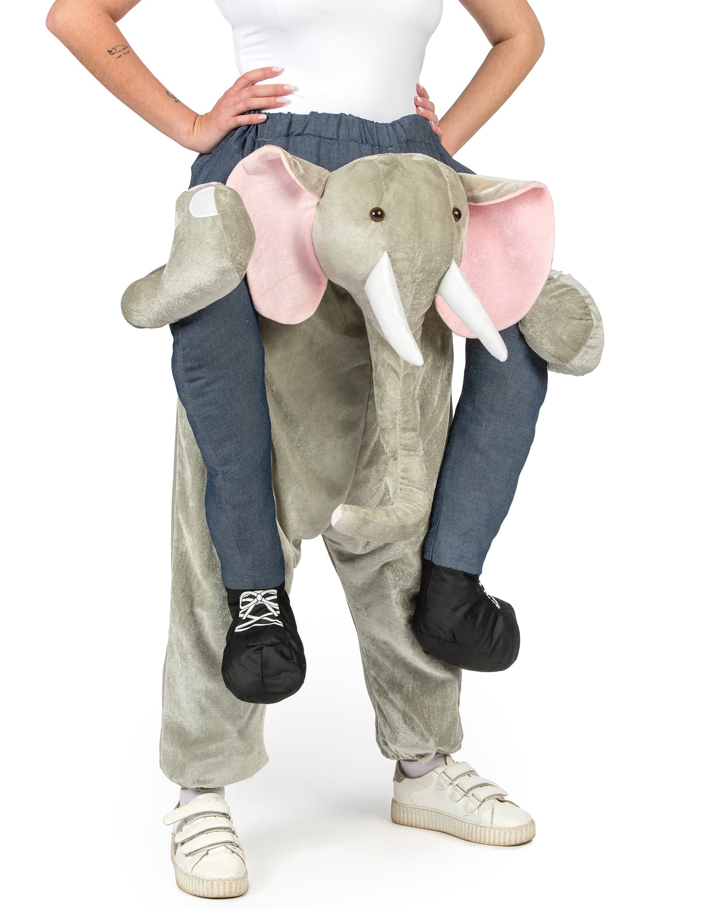 Déguisement à dos d'éléphant pour adulte gris et rose