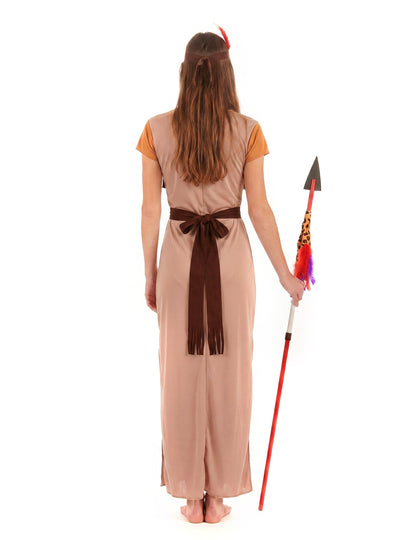 Klassieke beige en oranje indianen outfit voor vrouwen