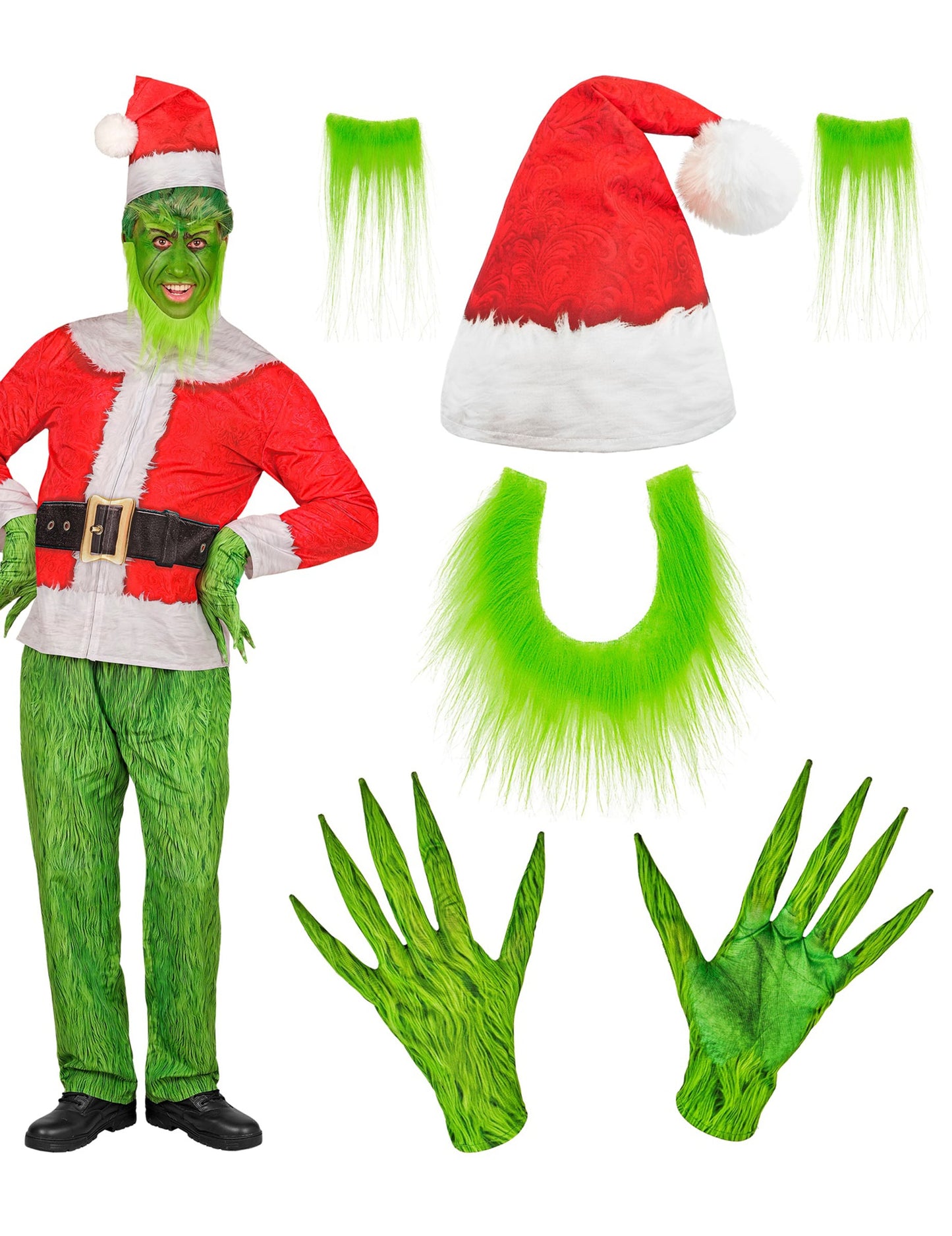 Integraal kostuum chagrijnig kerstmonster voor volwassenen