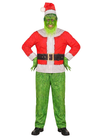 Integraal kostuum chagrijnig kerstmonster voor volwassenen