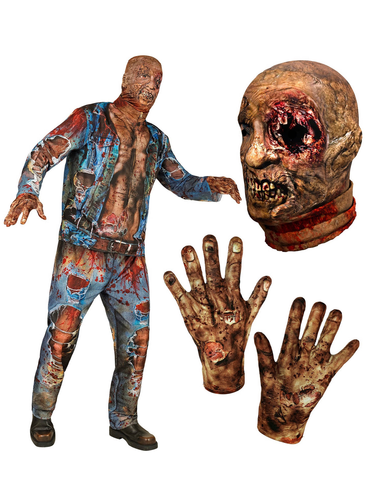 Déguisement intégral zombie adulte