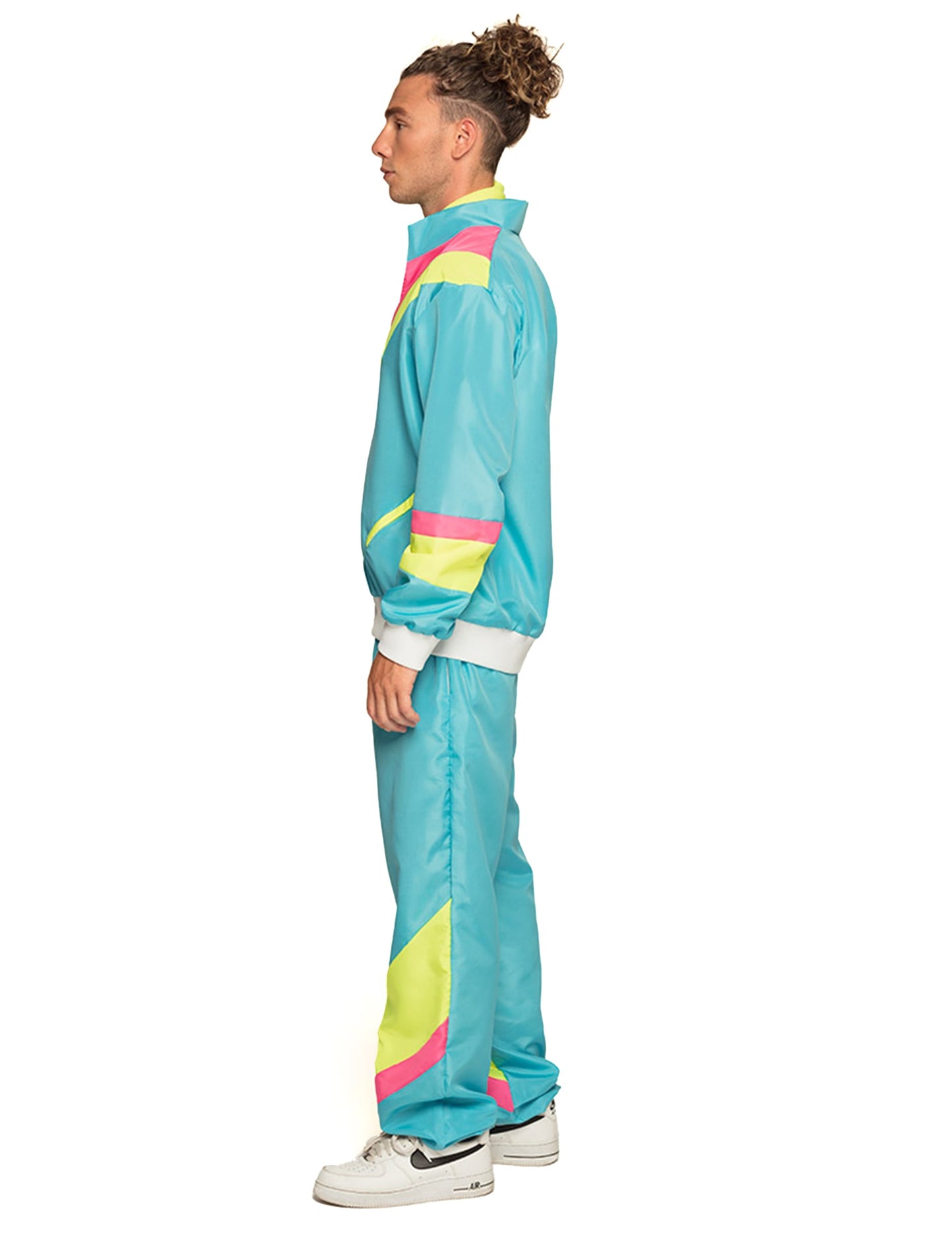 Déguisement Jogging Rétro Bleu Fluo Homme