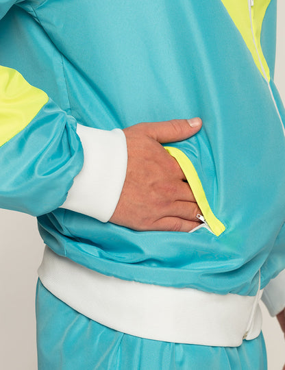 Retro Neon Blauw Trainingspak voor Heren