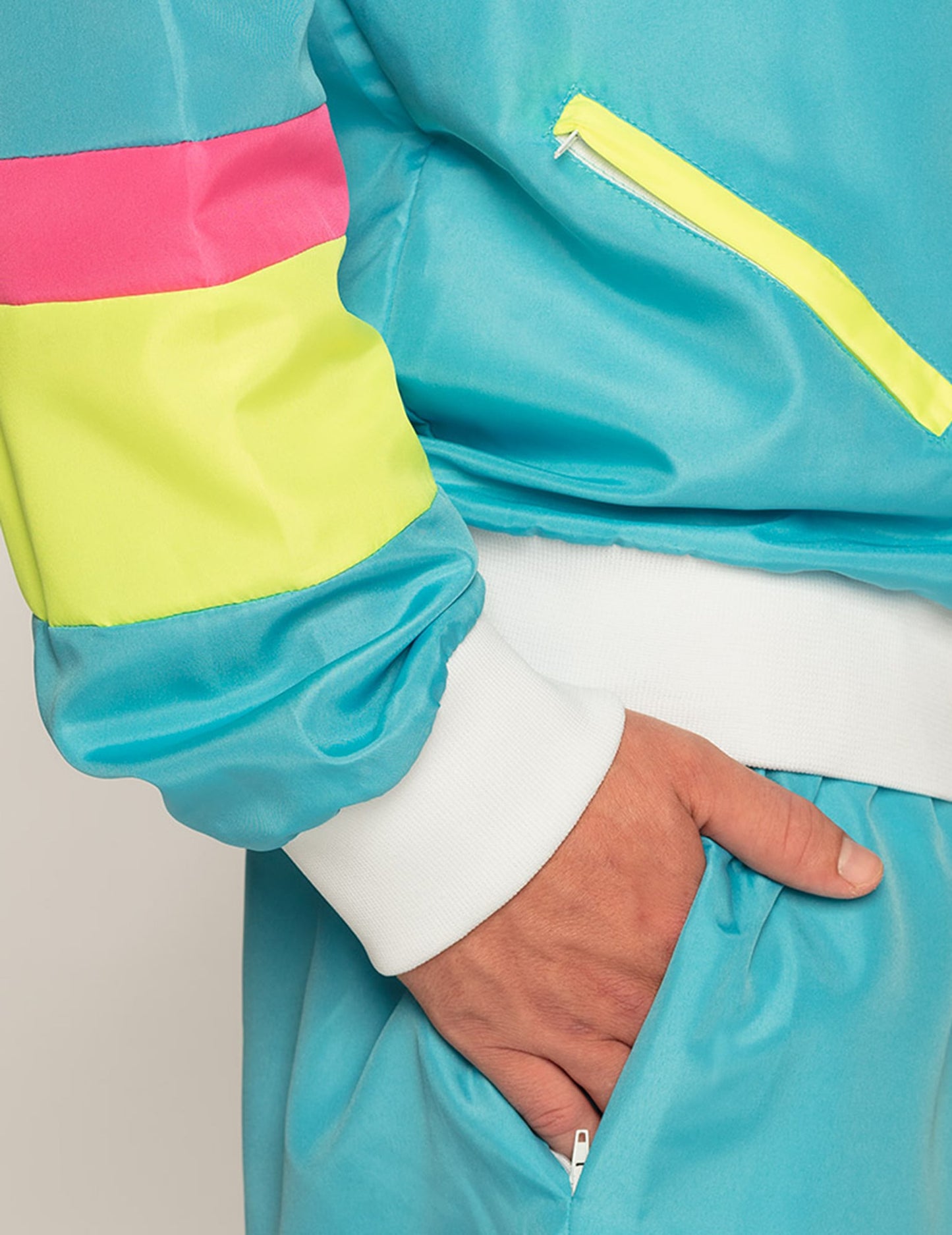 Retro Neon Blauw Trainingspak voor Heren