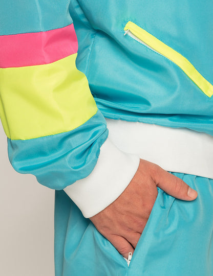 Déguisement Jogging Rétro Bleu Fluo Homme