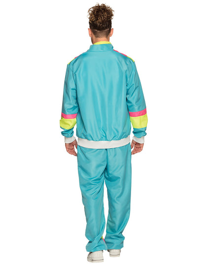 Retro Neon Blauw Trainingspak voor Heren