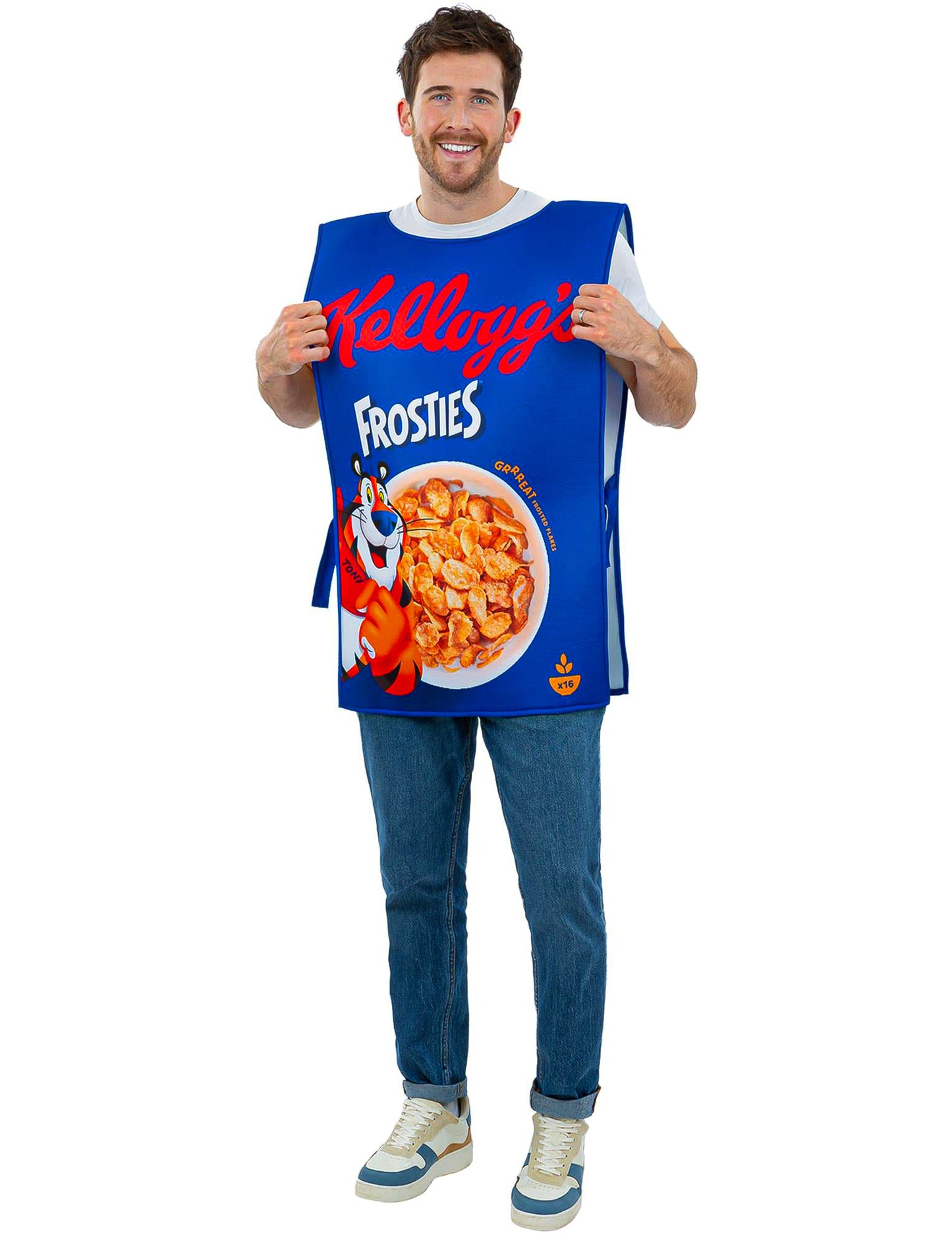 Kellogg's™ Frosties ontbijtgranen doos kostuum voor volwassenen