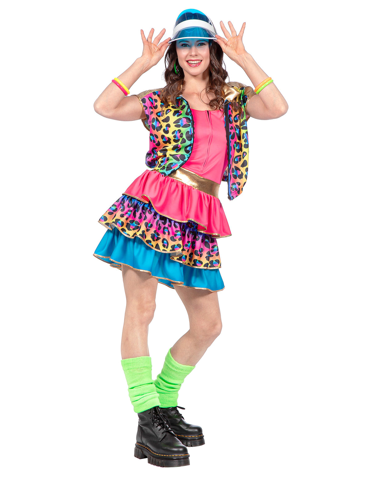 Déguisement kitsch panthère multicolore femme