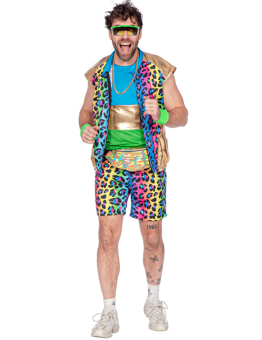 Déguisement kitsch panthère multicolore homme