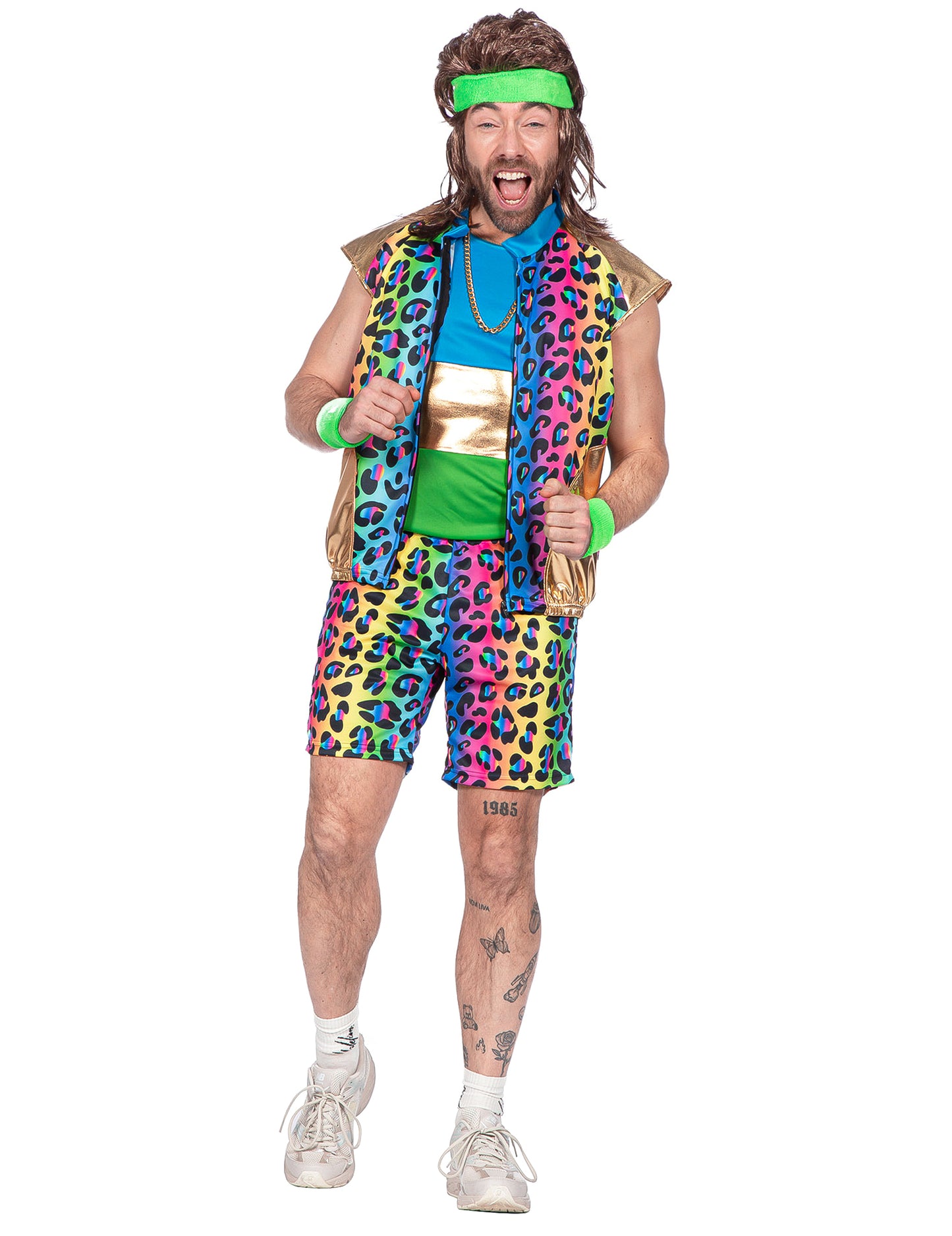 Déguisement kitsch panthère multicolore homme