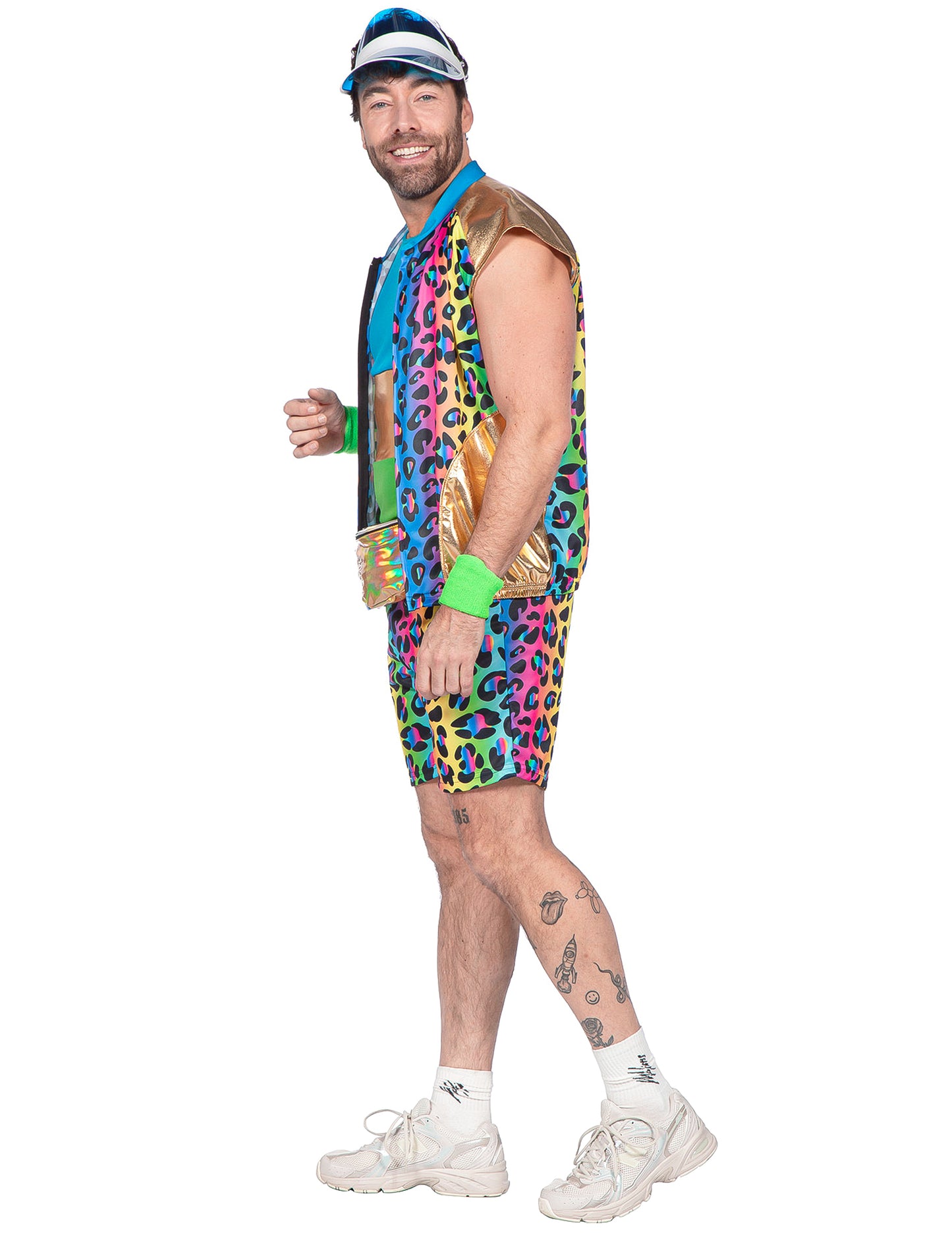 Déguisement kitsch panthère multicolore homme