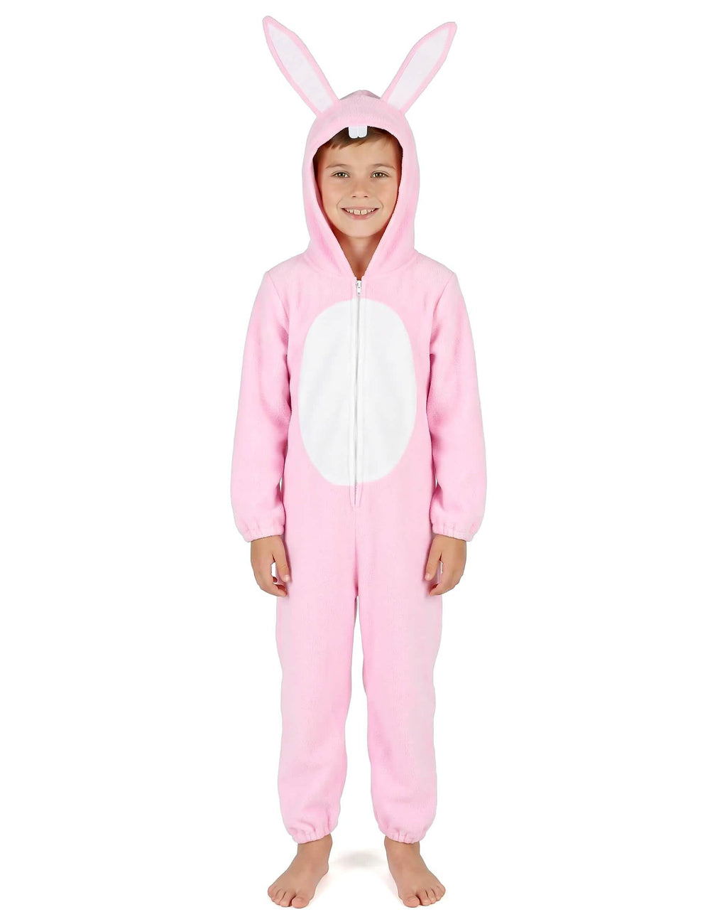 Vue de face de la combinaison du déguisement de lapin pour enfant