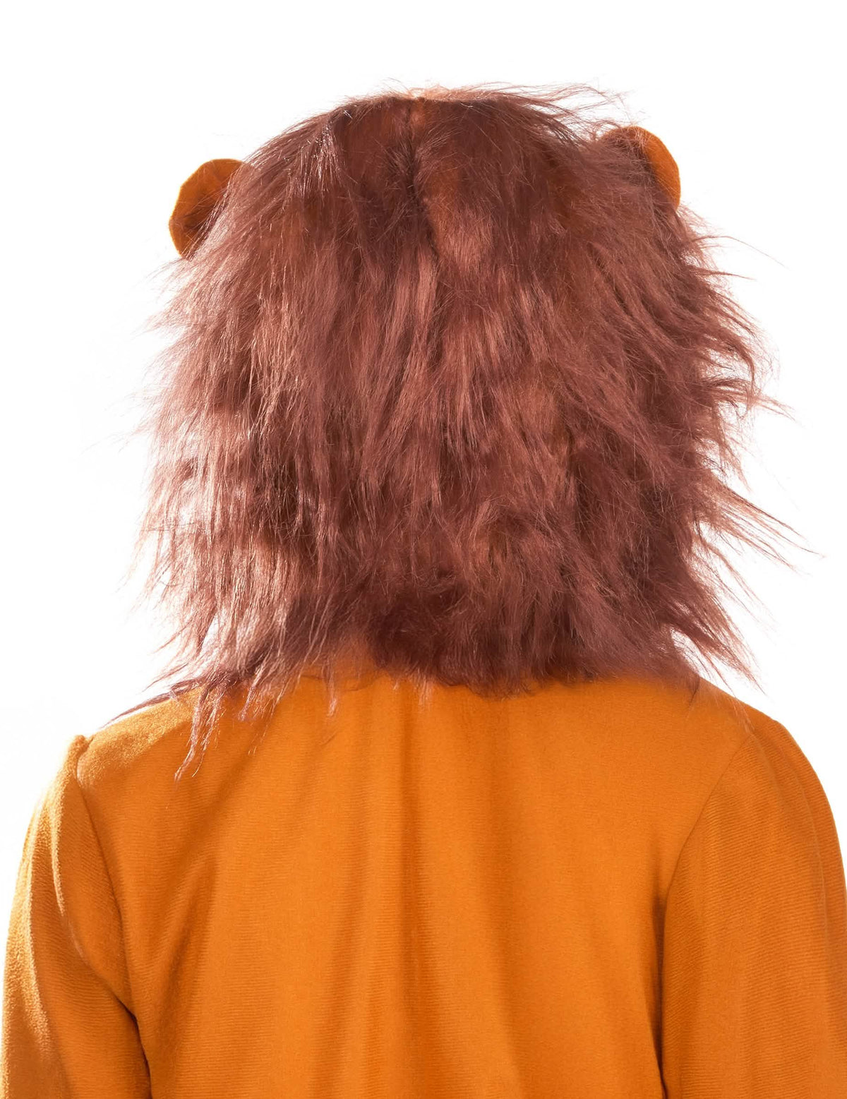 Vue de dos de la crinière du déguisement de lion effet polaire pour enfant