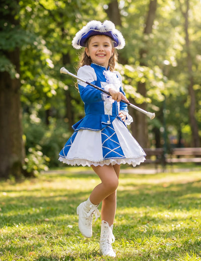 Déguisement Majorette gabardine bleue fille