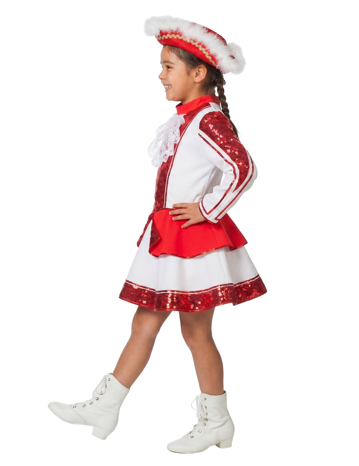 Déguisement Majorette rouge luxe fille