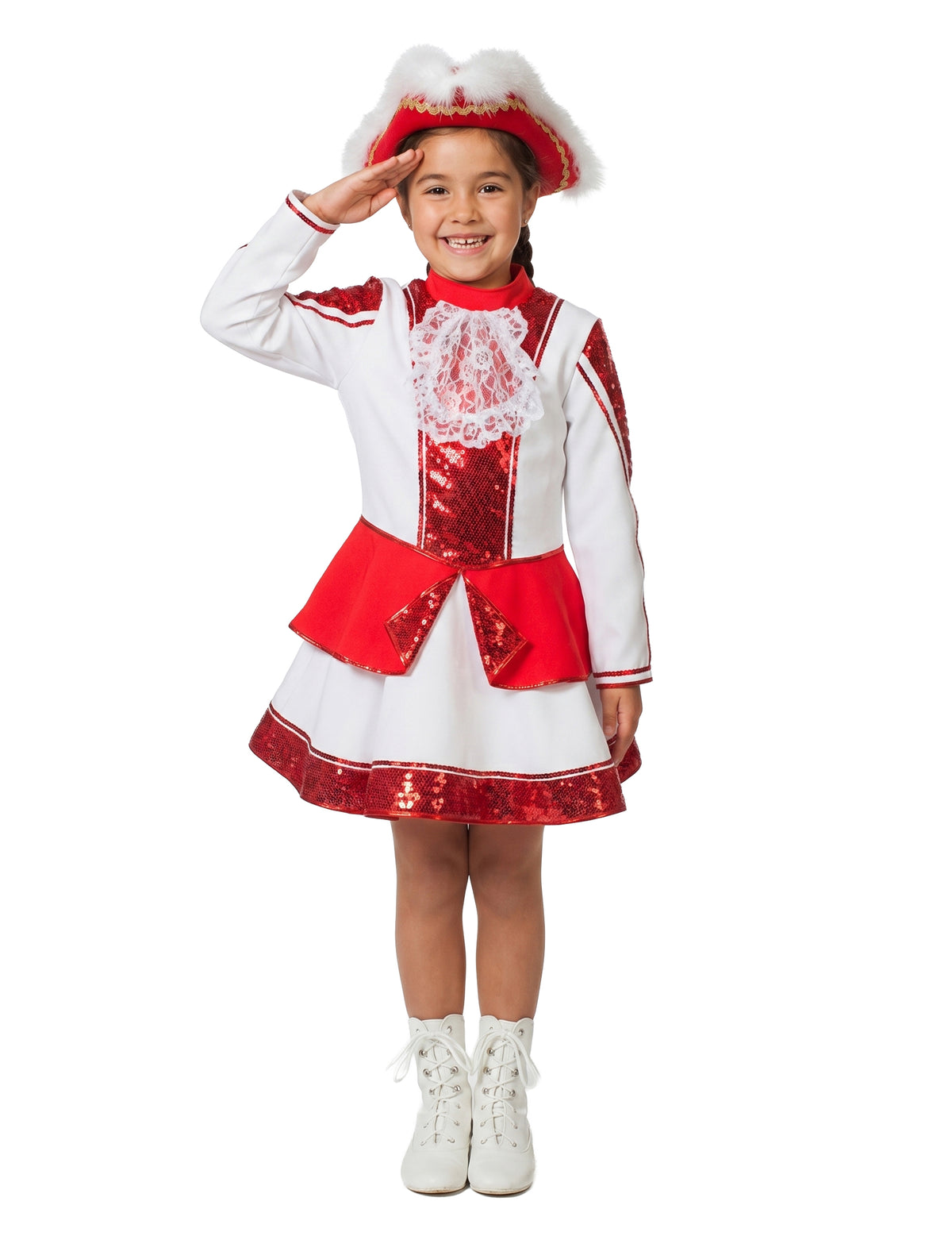 Déguisement Majorette rouge luxe fille