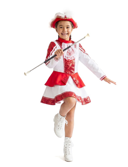 Déguisement Majorette rouge luxe fille