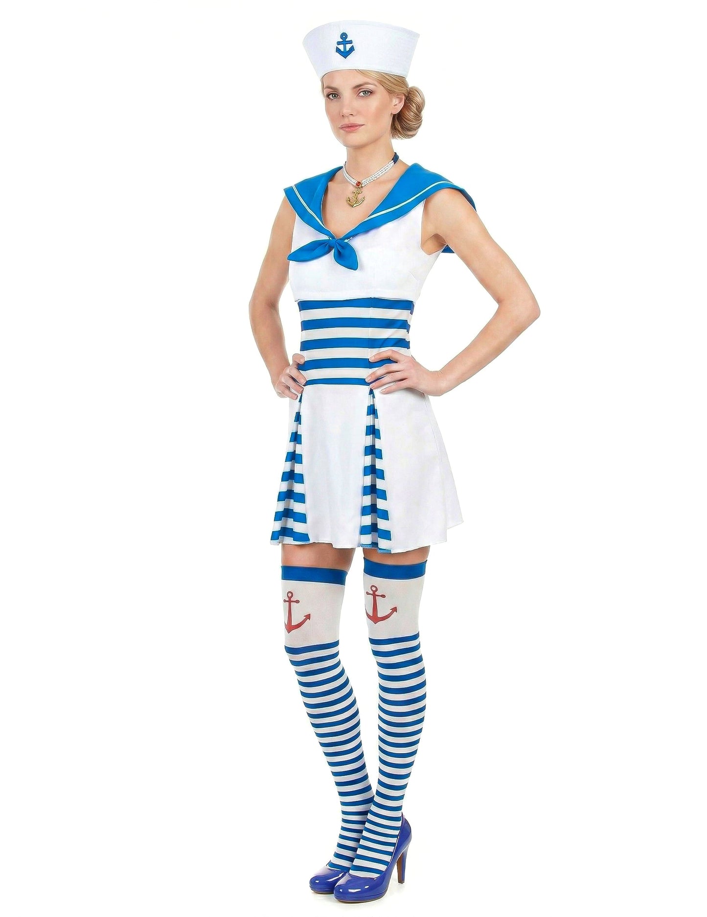 Déguisement marin robe rayée femme