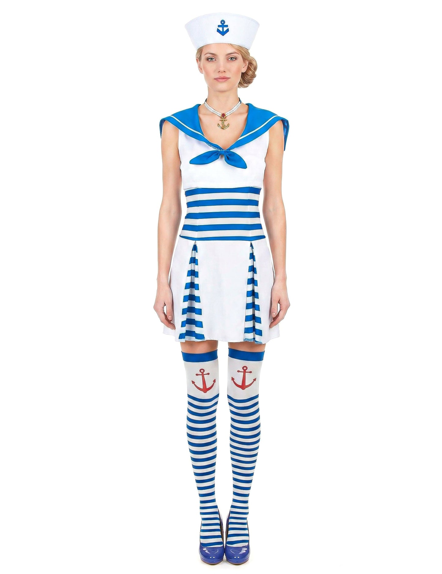 Déguisement marin robe rayée femme