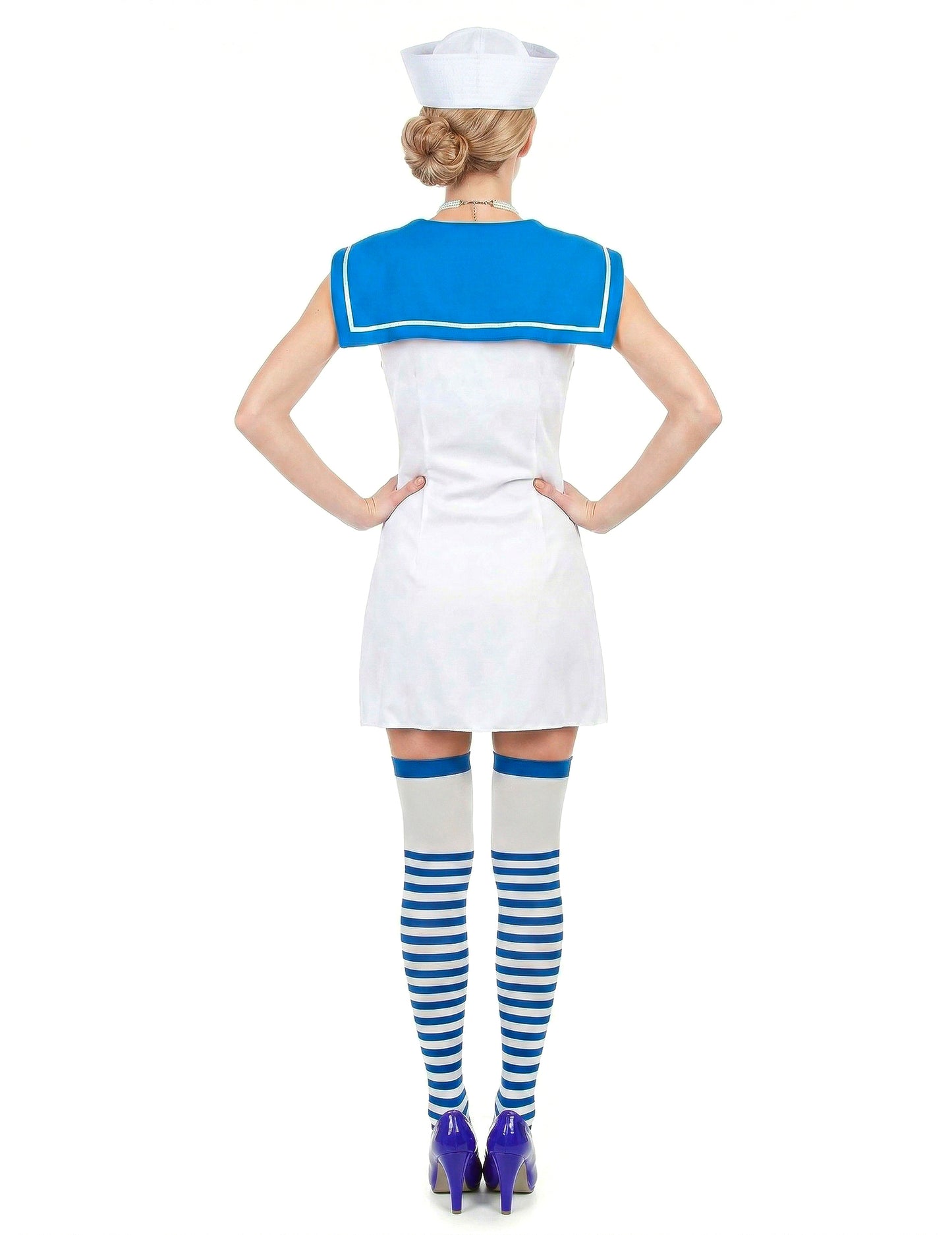 Déguisement marin robe rayée femme