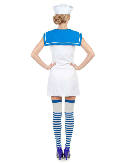 Déguisement marin robe rayée femme