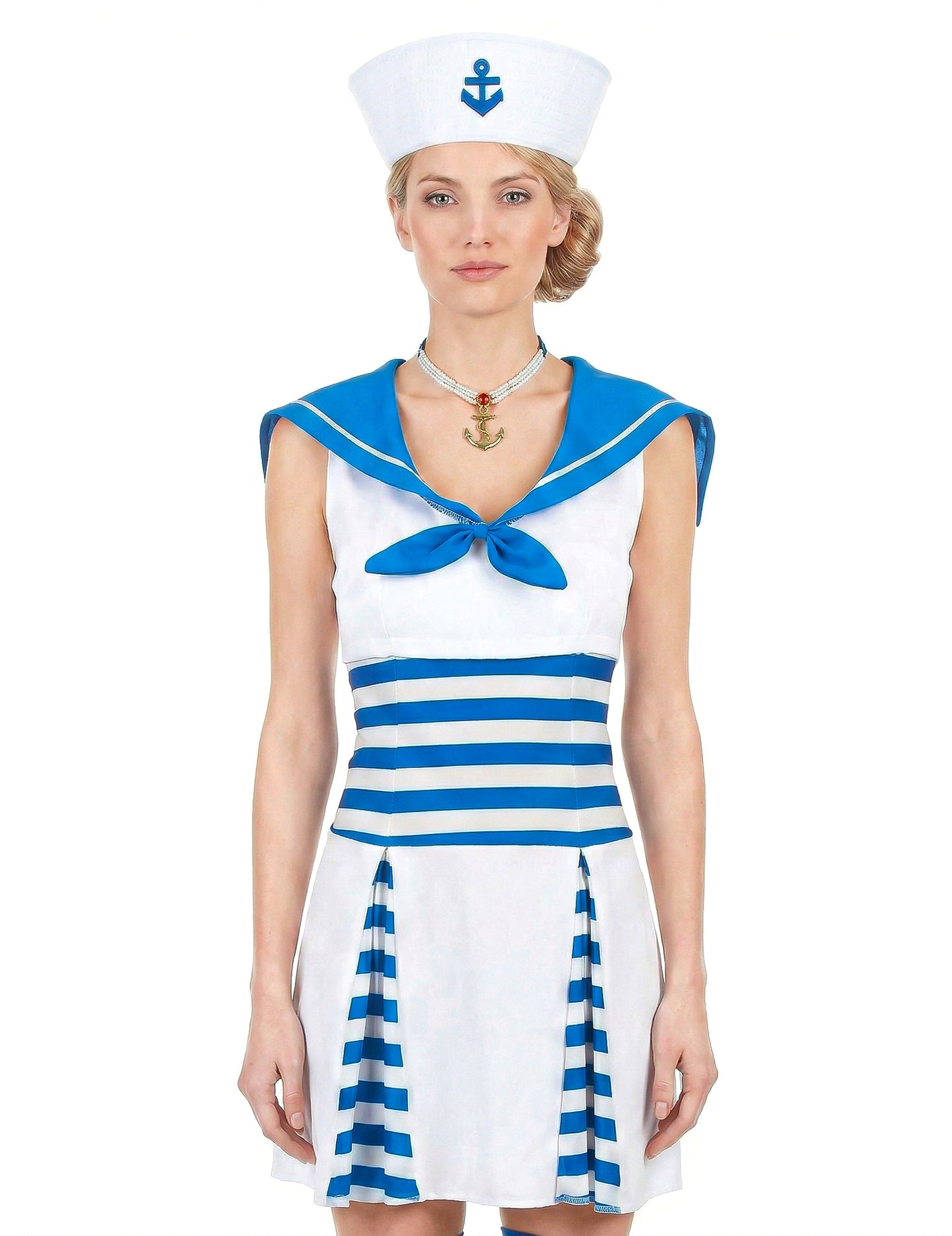 Déguisement marin robe rayée femme