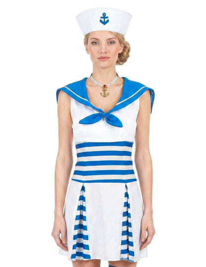 Déguisement marin robe rayée femme