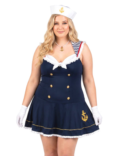 Sexy matrozenkostuum voor dames grote maten