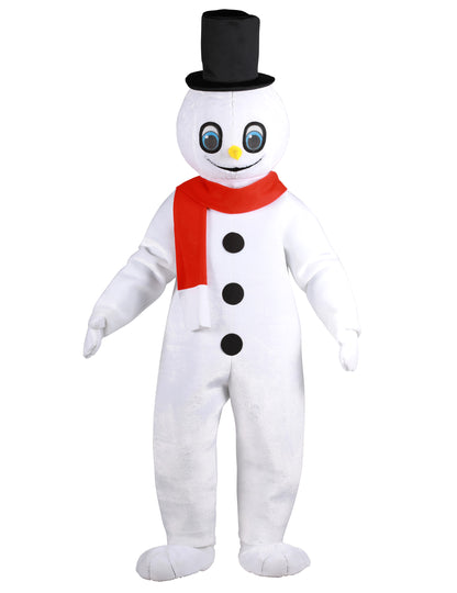 Luxe sneeuwpop mascotte pak voor volwassenen